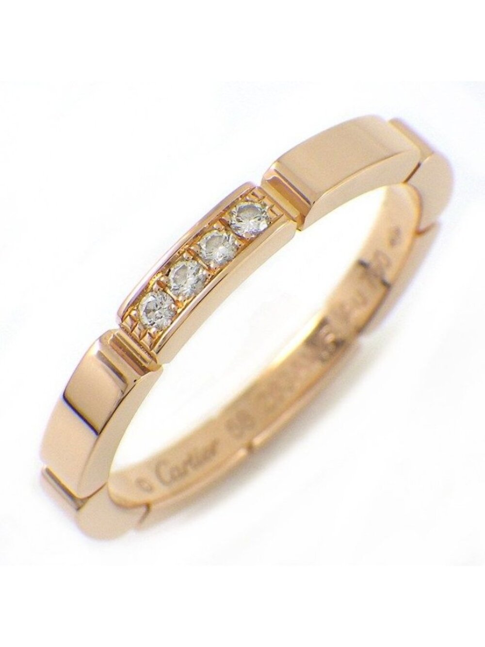 Cartier Ring Maillon Panthere Wedding Band Diamond 18k Pink Gold